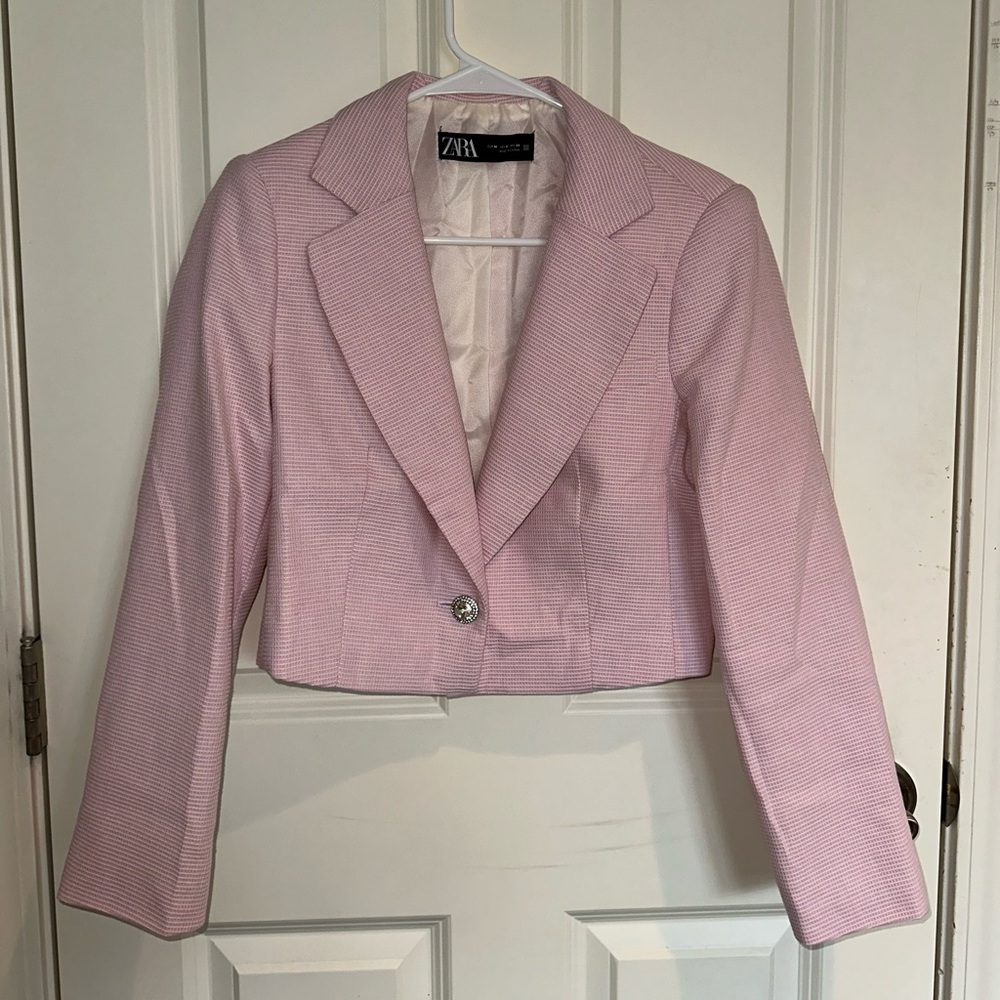Zara Pink Women's Cropped Blazer